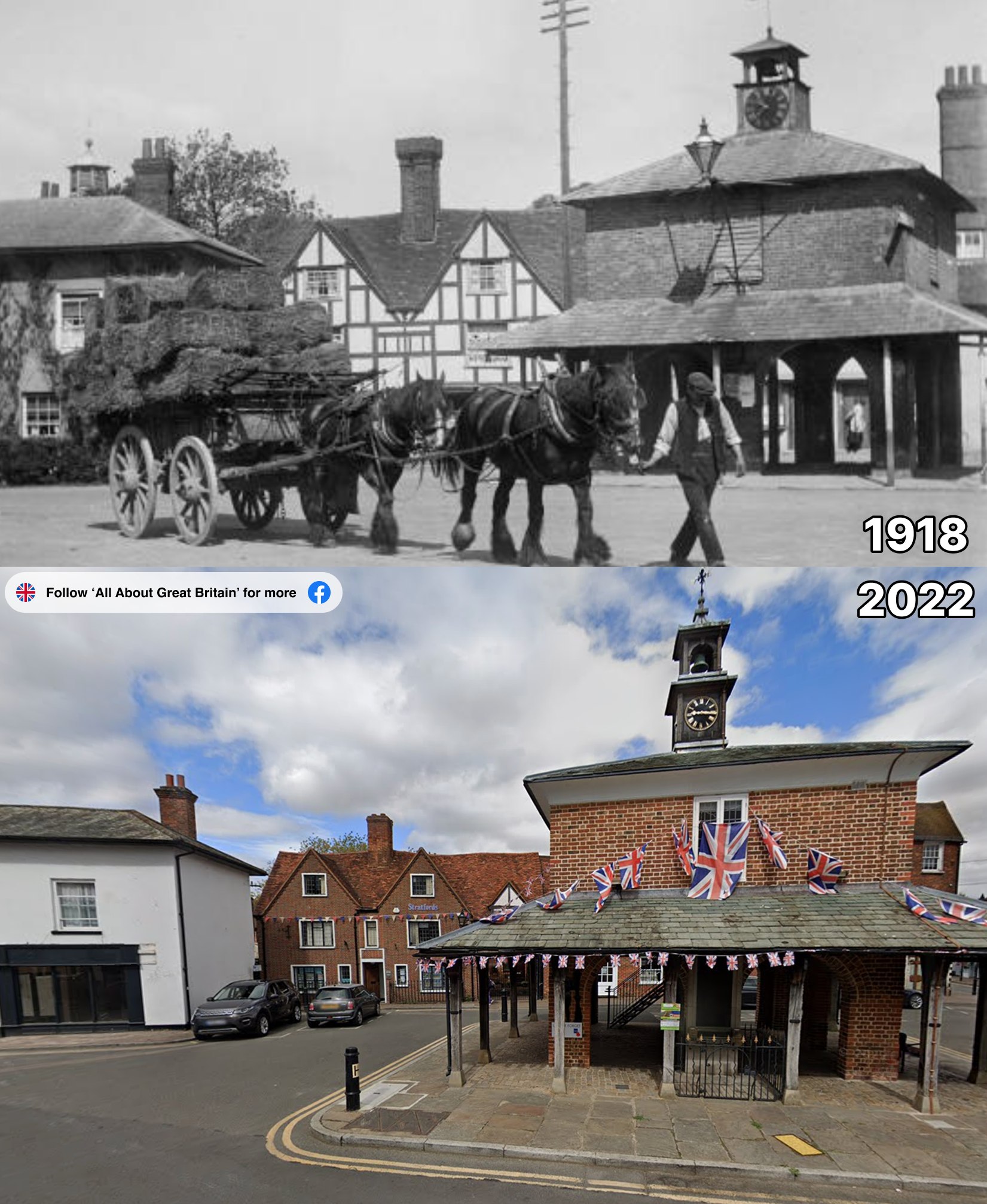 All - A horse-drawn cart stacked with bales makes its way through ...