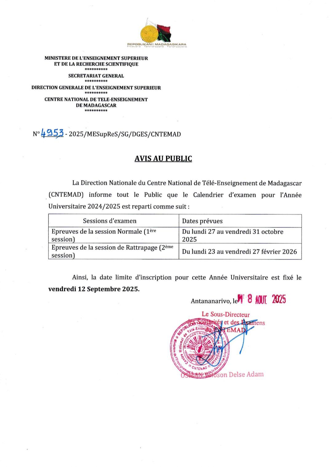 cntemad-foibe-le-calendrier-d-examen-pour-l-ann-e-universitaire