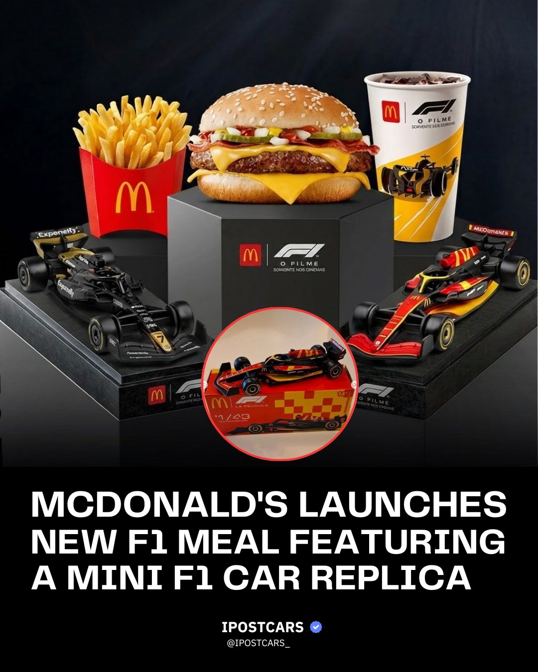 McDonald's 2025 F1 Set: F1 Formula 1 APX Movie Car + F1 Formula 1