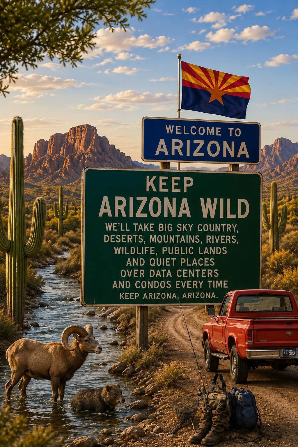 Freedom in desert landscapes of Arizona
