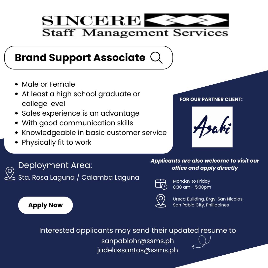 Sincere Staff Management Services - SSMS San Pablo | San Pablo City