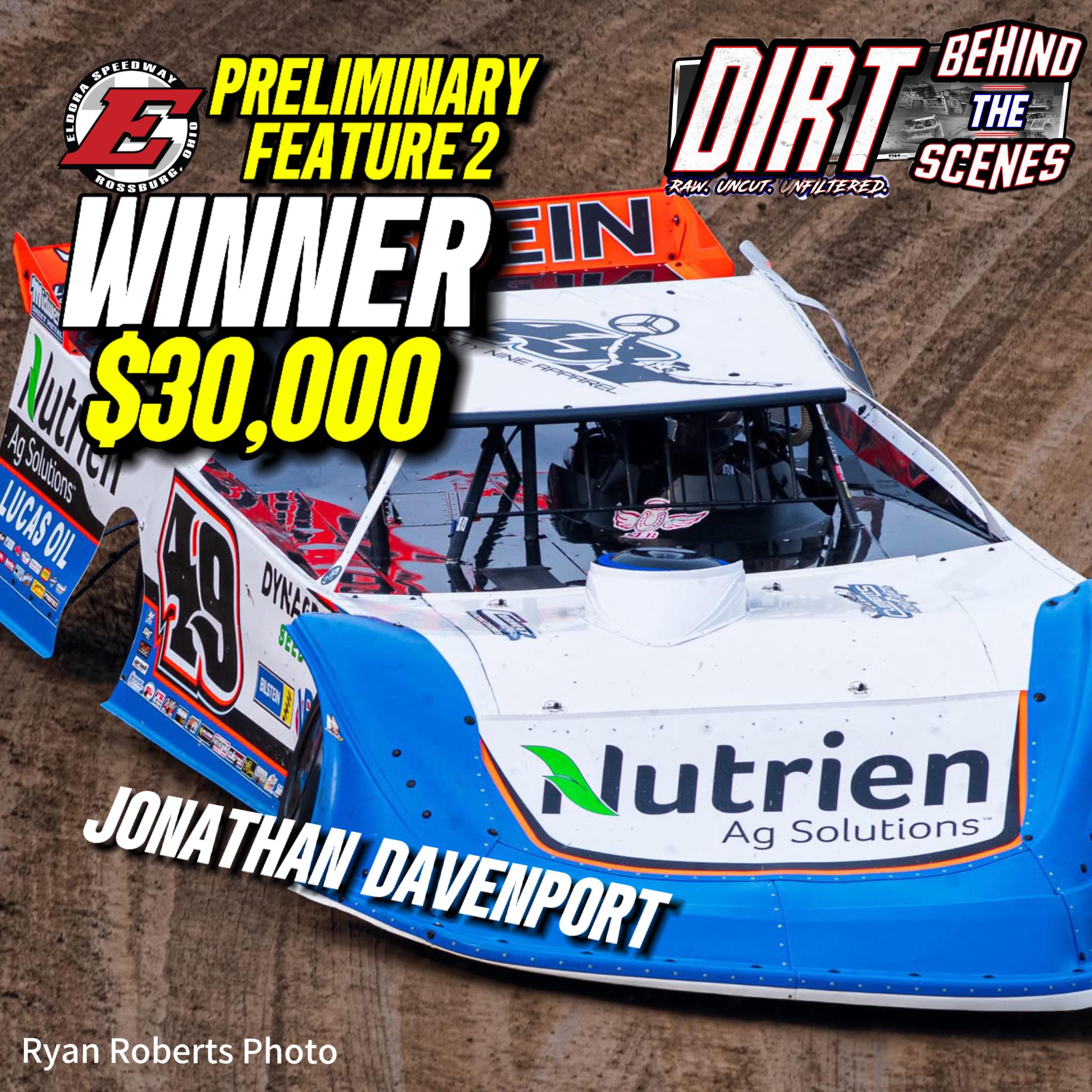 Voiture Miniature ADC 1/24 #49 Jonathan Davenport - Vainqueur Eldora Million 2022, Diecast Neuve