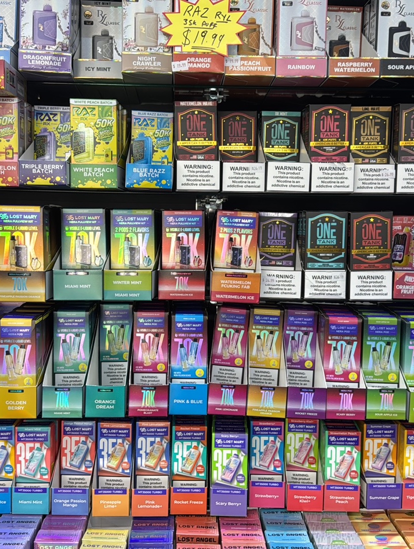 all raz bar flavors Most shops are OUT. We're STOCKED. ✓ 💨 + Geek — flavours 💥 2 for $35 🚚 In-store + Delivery St. Pete · Pinellas Park · Largo · Seminole Icy Blue Razz - DL Series Color:Platinum (Silver)