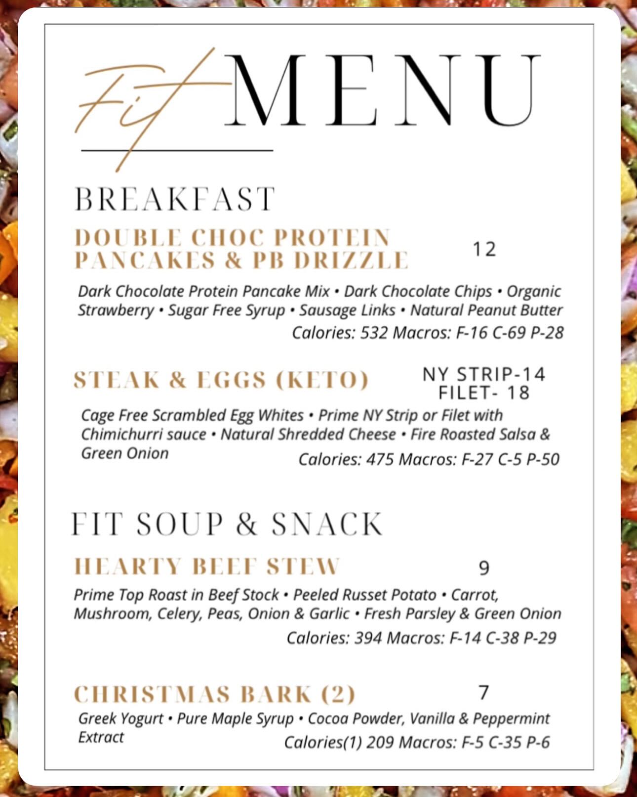 FitMenu - 🎄 NEW MENU 🎄 This menu is for Pickup or... | Facebook