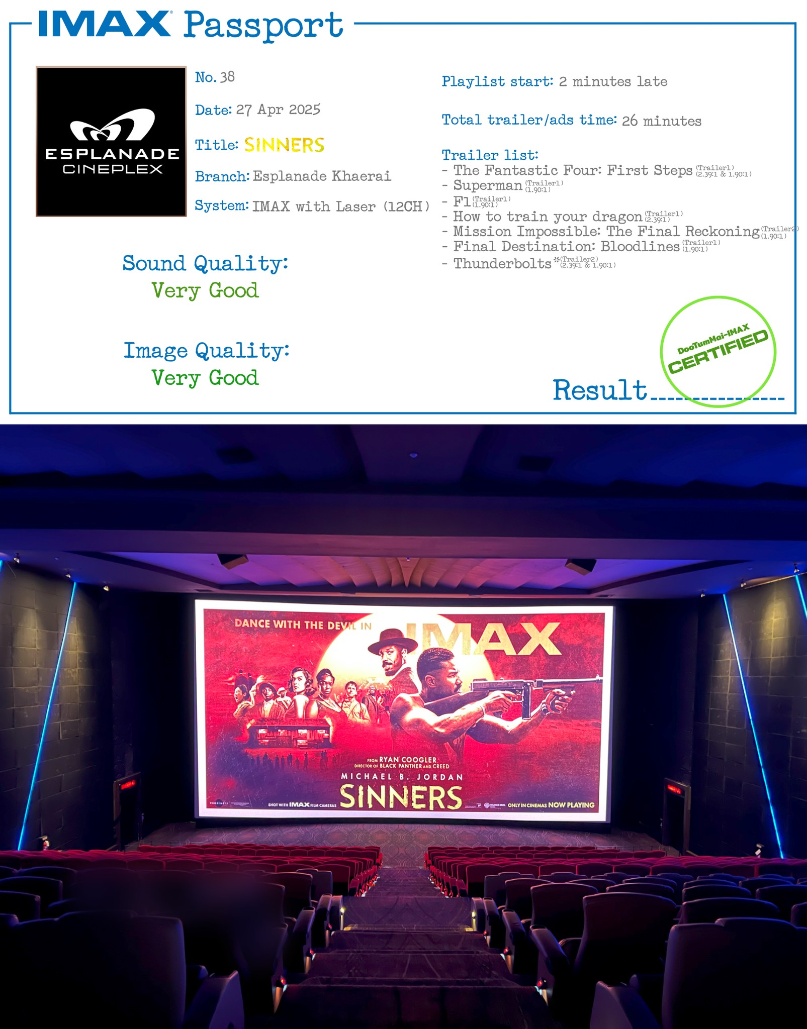 ดูทำไมไอแมกซ์ - ส่งท้ายภาพยนตร์เรื่อง Sinners ในระบบไอแมกซ์ กับสาขาที่ ...