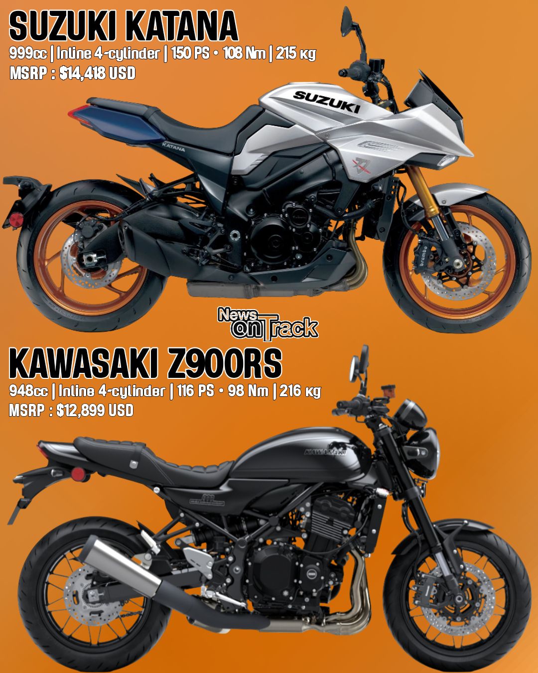 The 2003 Suzuki SV1000 and Kawasaki Z1000 represent two different