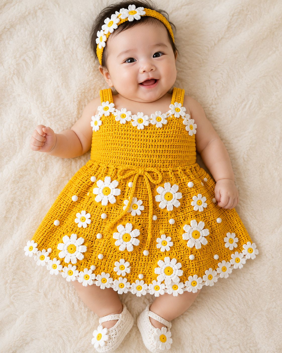 yellow crochet dress with flowers Crocheted sunflower for baby girl Crochet peplum Color:Floral Navy White Misc_Photos_Optimized boohoo Women's Cowl Long Midweight crochet fabric