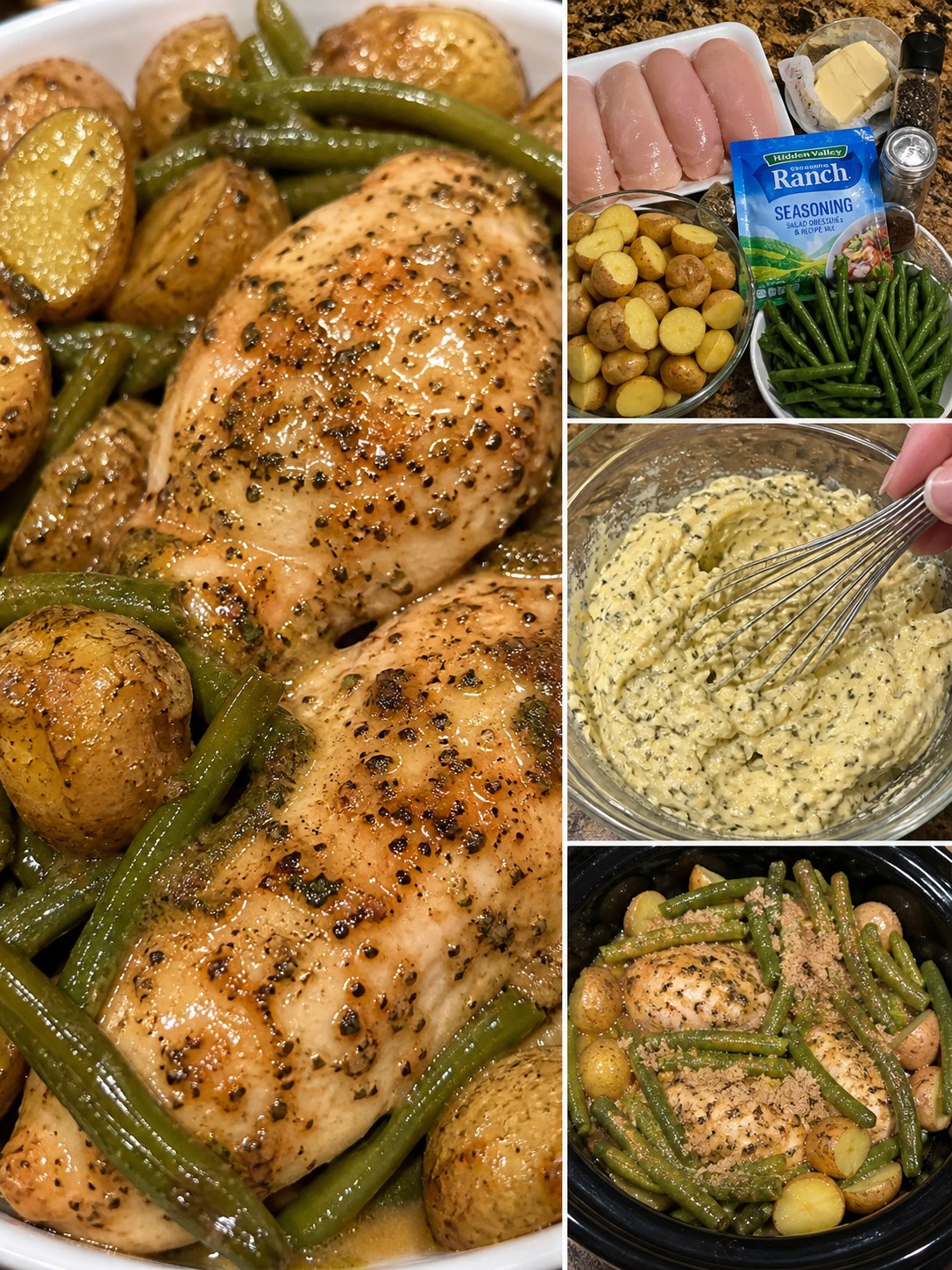 chicken potatoes green beans ranch dressing Crockpot with and one pan chicken and potatoes