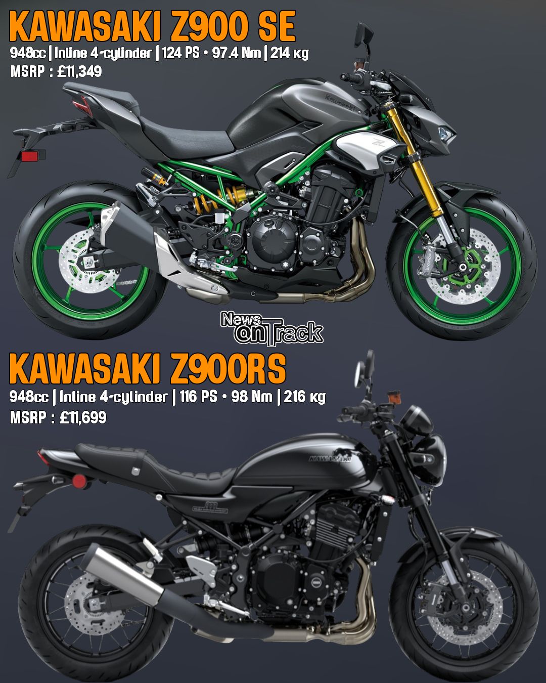 vintage an•an no.41 Kawasaki Z900RS and Versys 1000 comparison