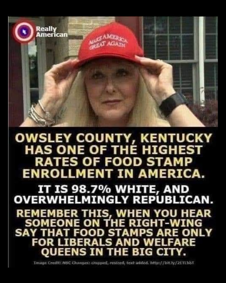 In - White Southern Conservatives are the biggest Welfare Queens. 🤷‍♂️ ...