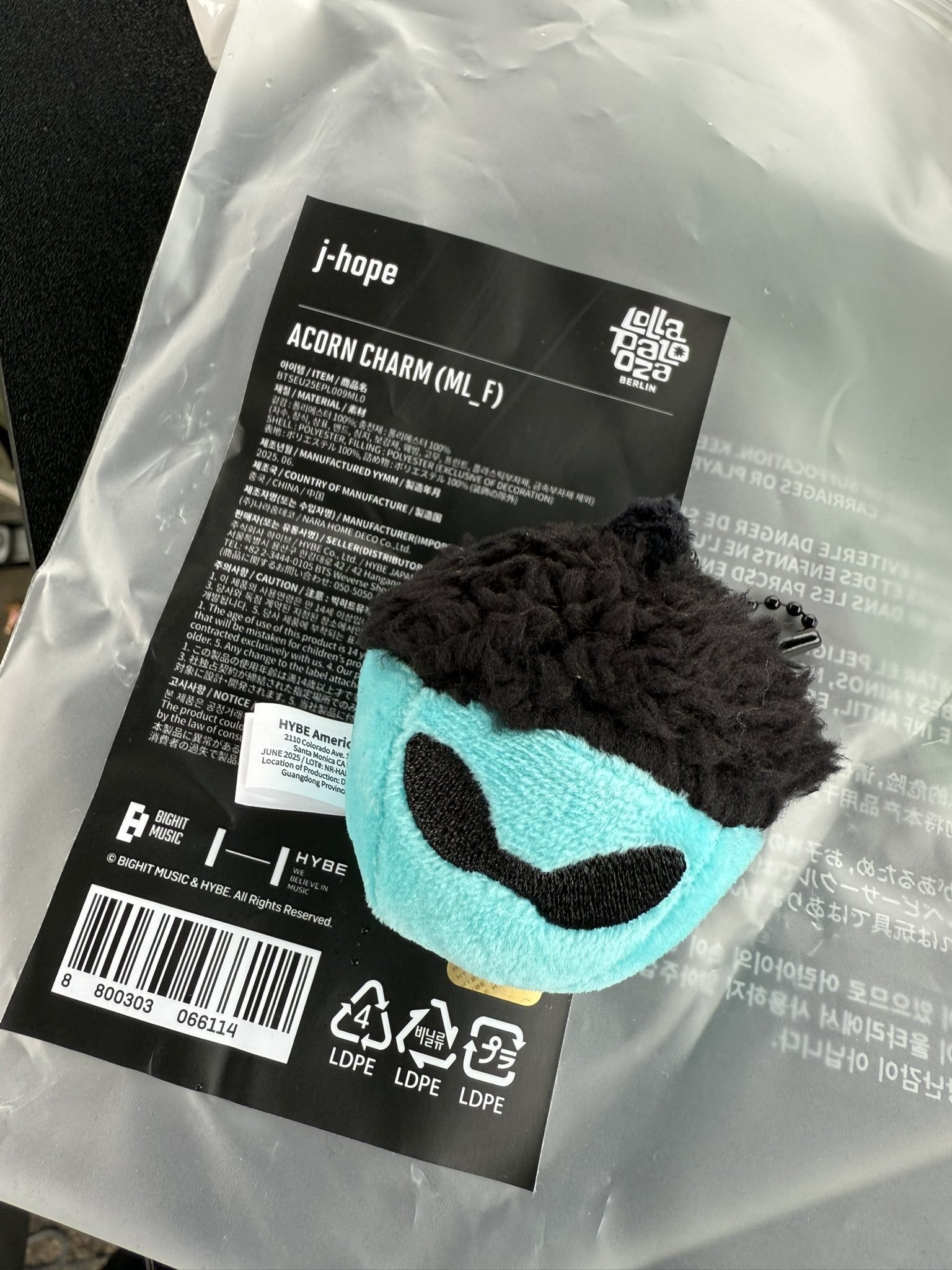 【レア】 lollapalooza jhope公式 どんぐり acorn OMG, the merch acorn from Lollapalooza Berlin, thats Hermes Hoseok