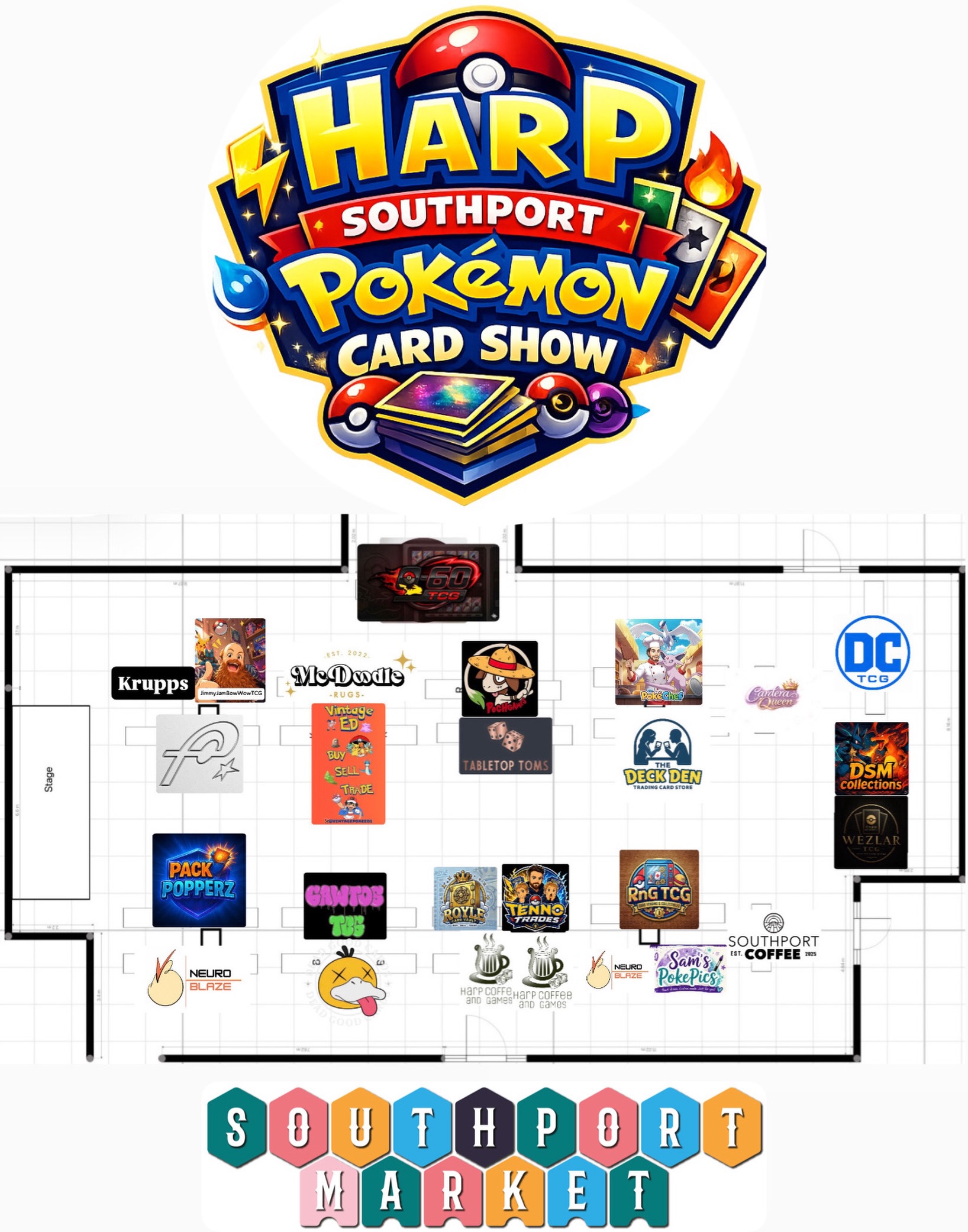 pokemon card map Trends International Pokmon Trainer Form Southport Pokemon Card Show vendor