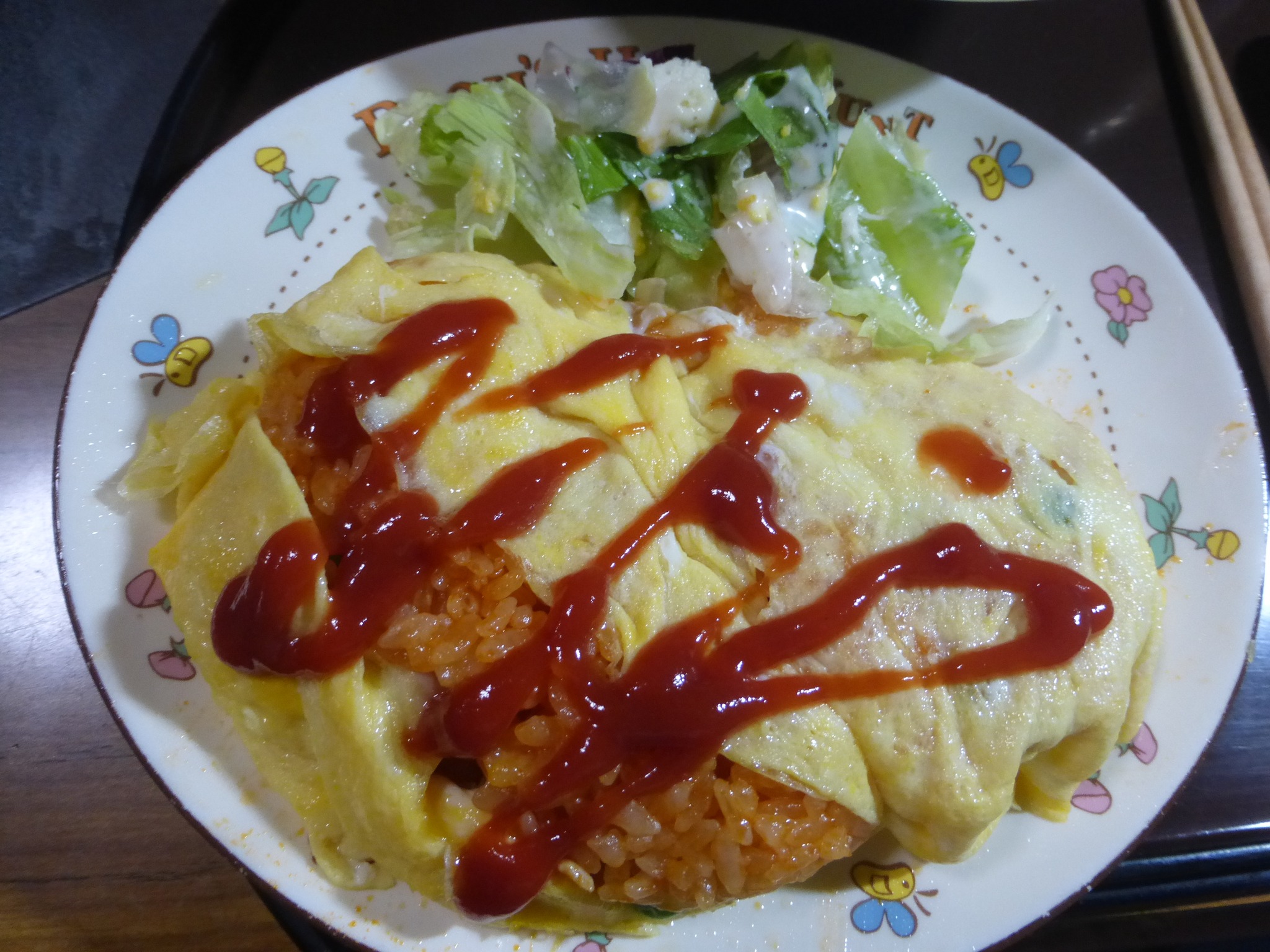 こんばんは～😊 今夜は嫁さんのリクエストでオムライスですよ～😋 綺麗