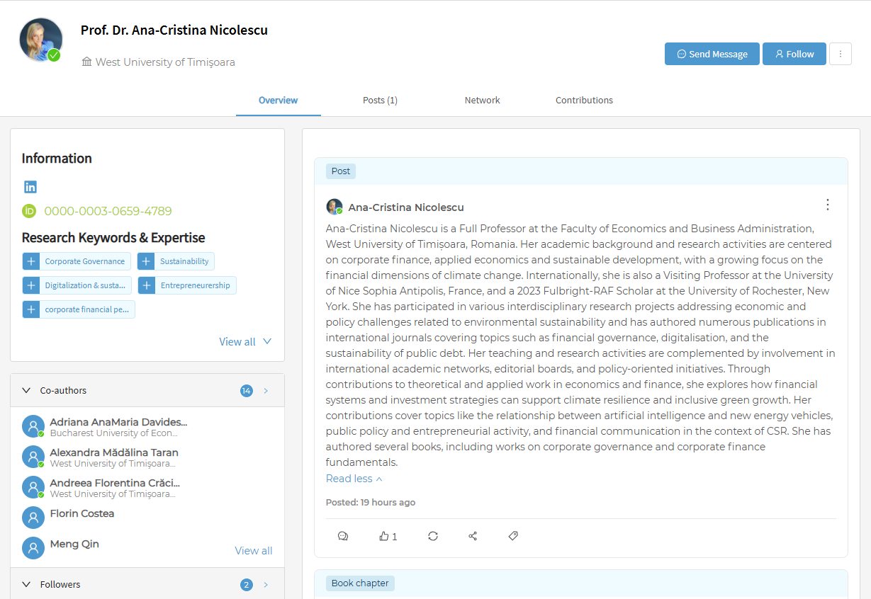 SciProfiles - 💼 Meet Prof. Dr. Ana-Cristina Nicolescu, Full Professor ...
