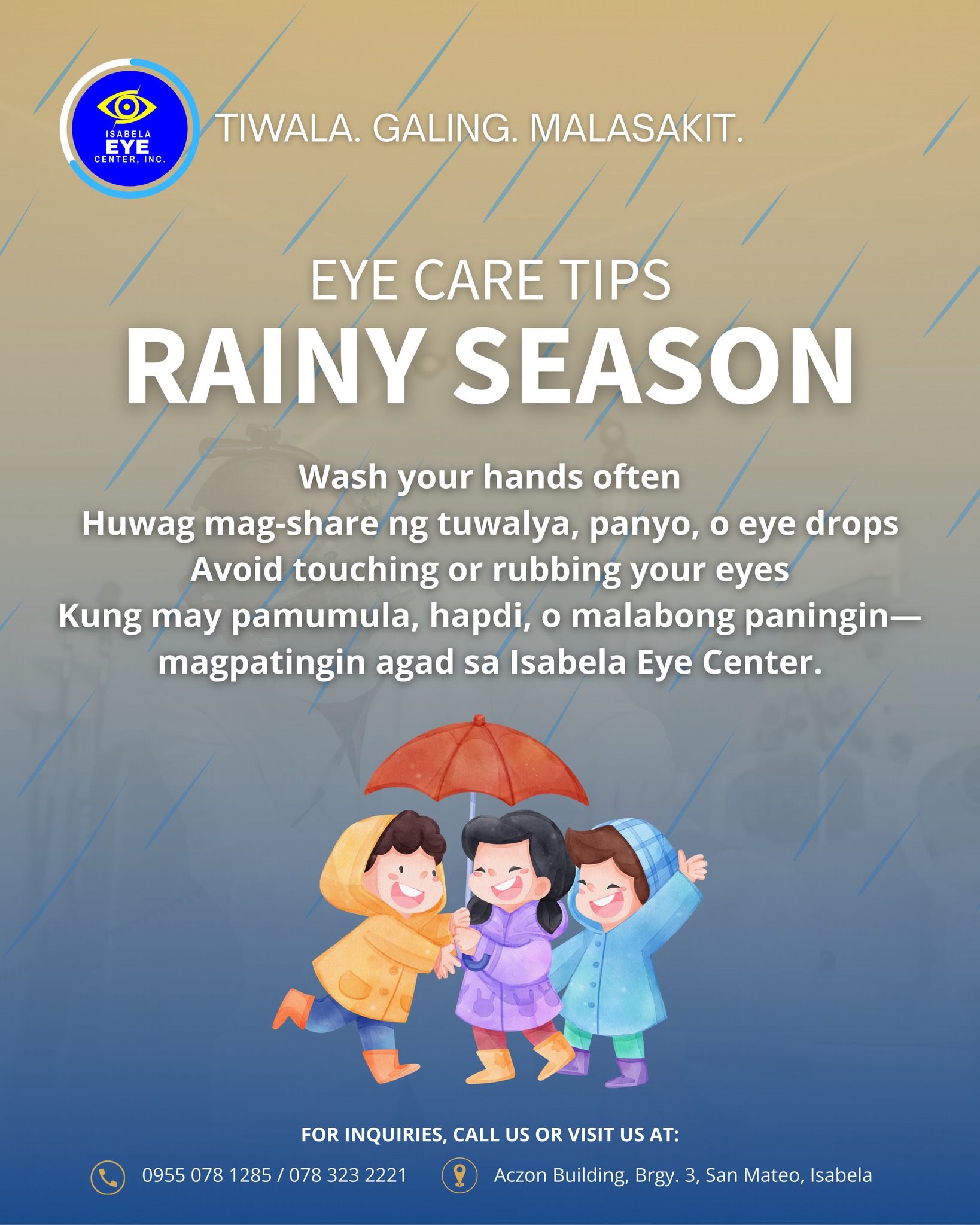 Rainy season na naman! 🌧️... - Aczon Isabela Eye Center | Facebook