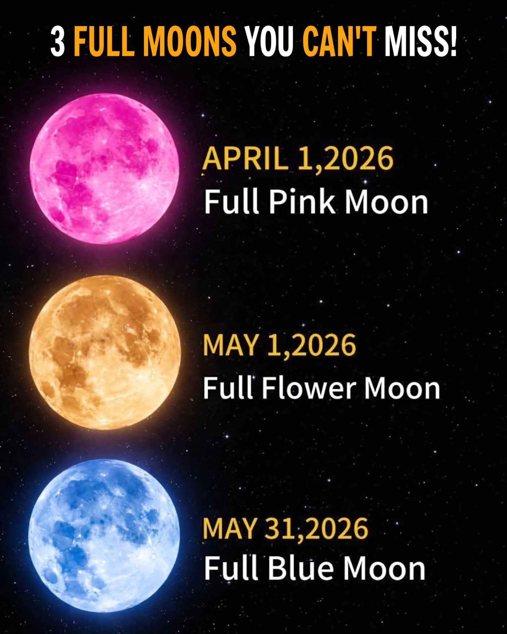 🌕✨ THREE BEAUTIFUL FULL MOONS TO WATCH IN 2026 ✨🌕 The night