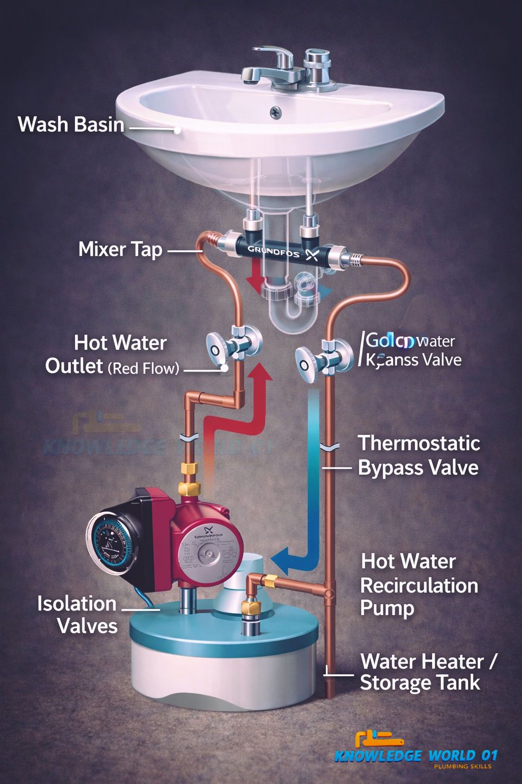 knowledge - hot water recirculation system with a Grundfos pump | Facebook