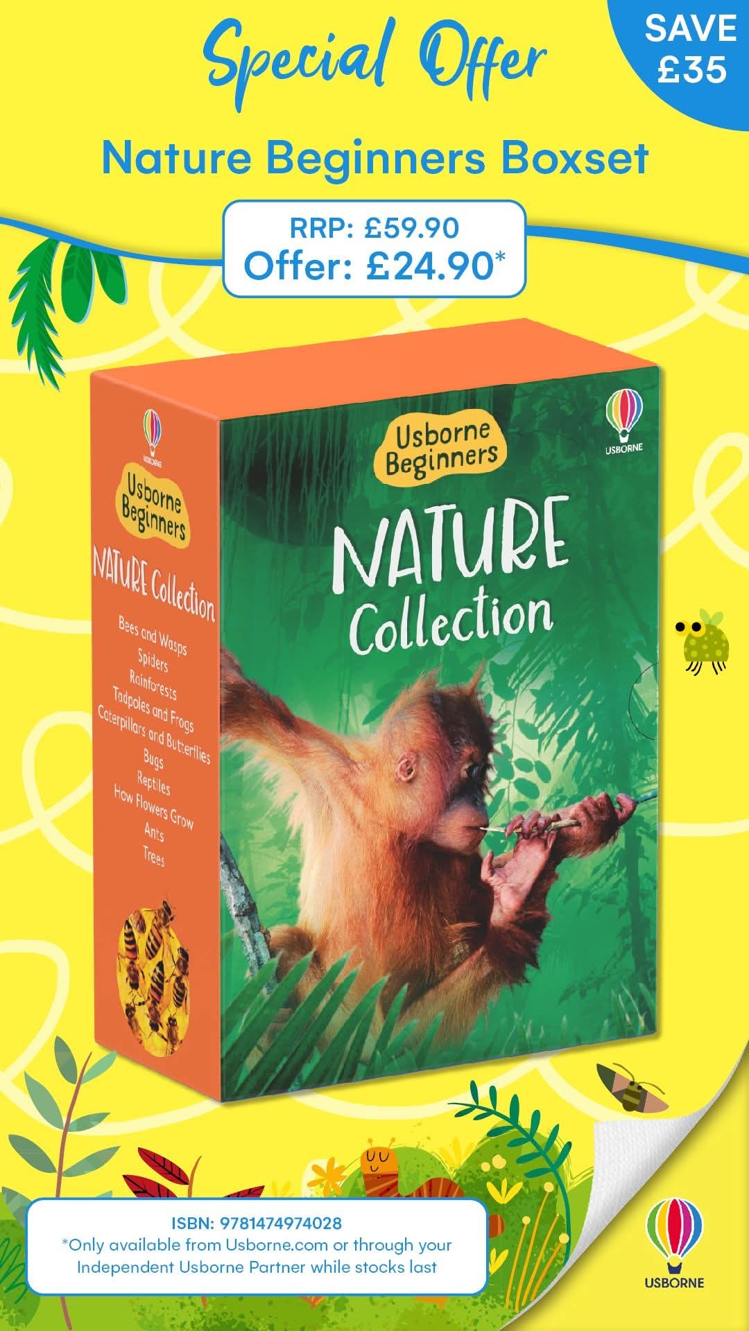 Usborne Beginners Nature 10 book set collection