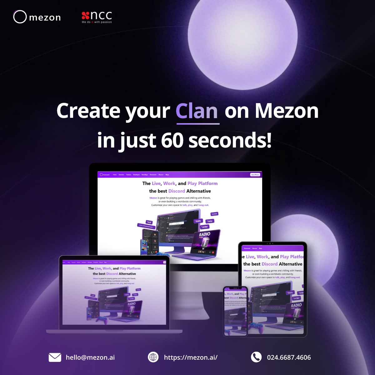 Mezon - 💫𝐂𝐑𝐄𝐀𝐓𝐄 𝐘𝐎𝐔𝐑 𝐂𝐋𝐀𝐍 𝐎𝐍 𝐌𝐄𝐙𝐎𝐍 𝐈𝐍 𝐉𝐔𝐒𝐓 𝟔𝟎 𝐒𝐄𝐂𝐎𝐍𝐃𝐒!💫 🚀... | Facebook
