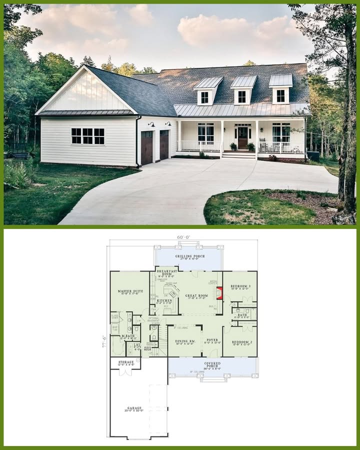 Cozy - Here’s A Beautiful 4-Bedroom Craftsman Farmhouse Plan With ...