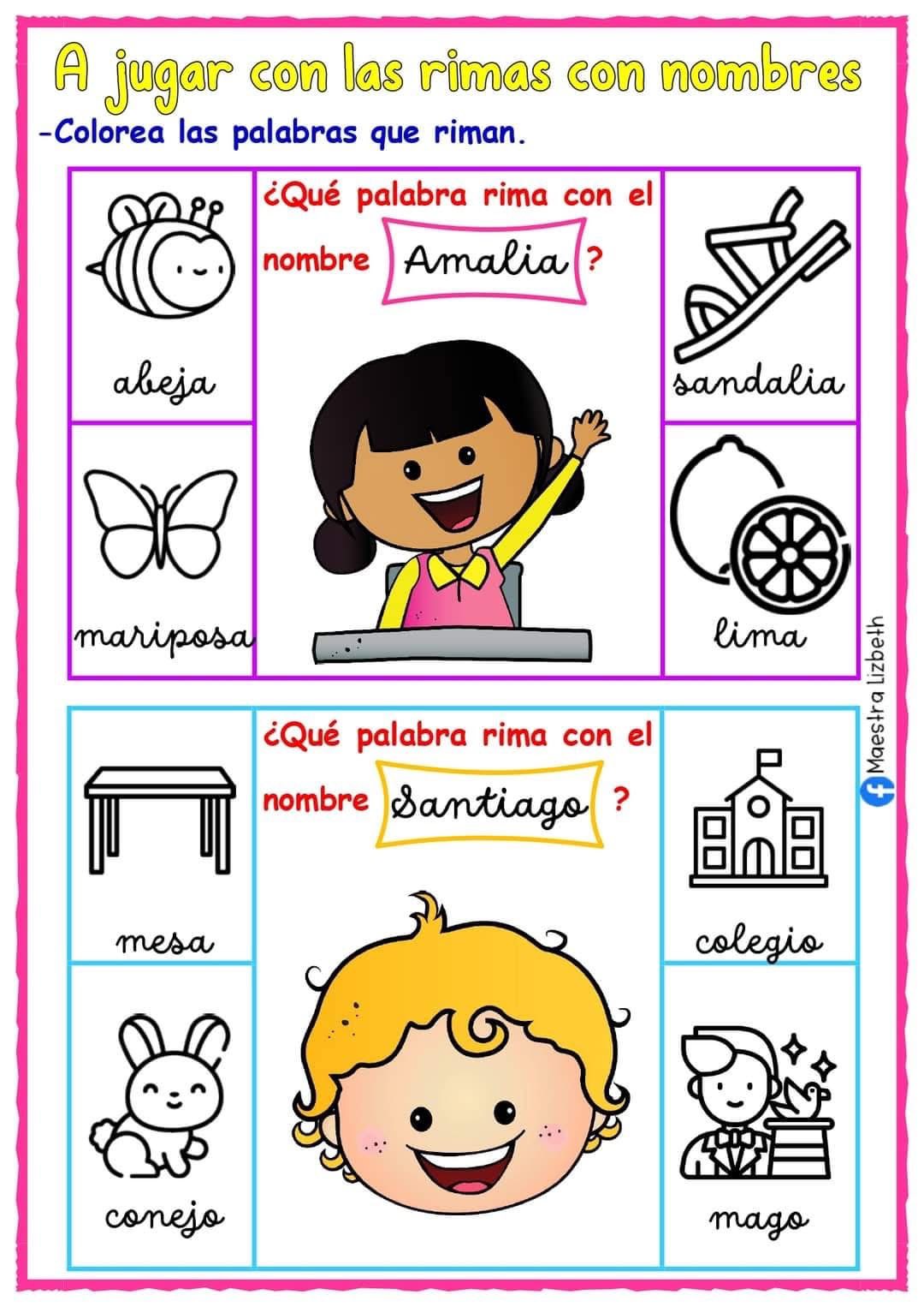 Miss Lizbeth - ️Rimas de nombres. 👩‍🏫Primer grado... | Facebook