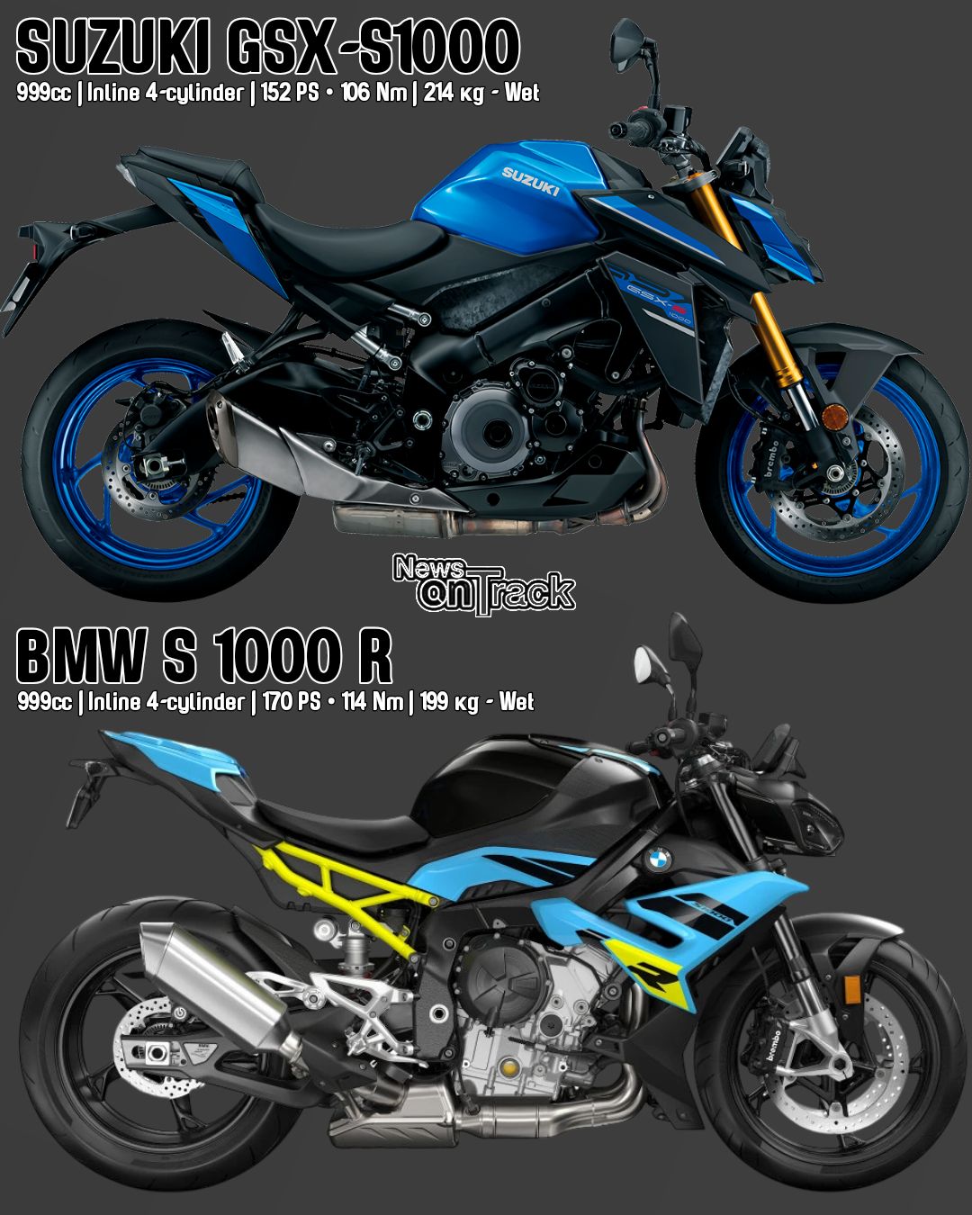 The BMW S 1000 R and Suzuki GSX-S1000 stage an epic battle of