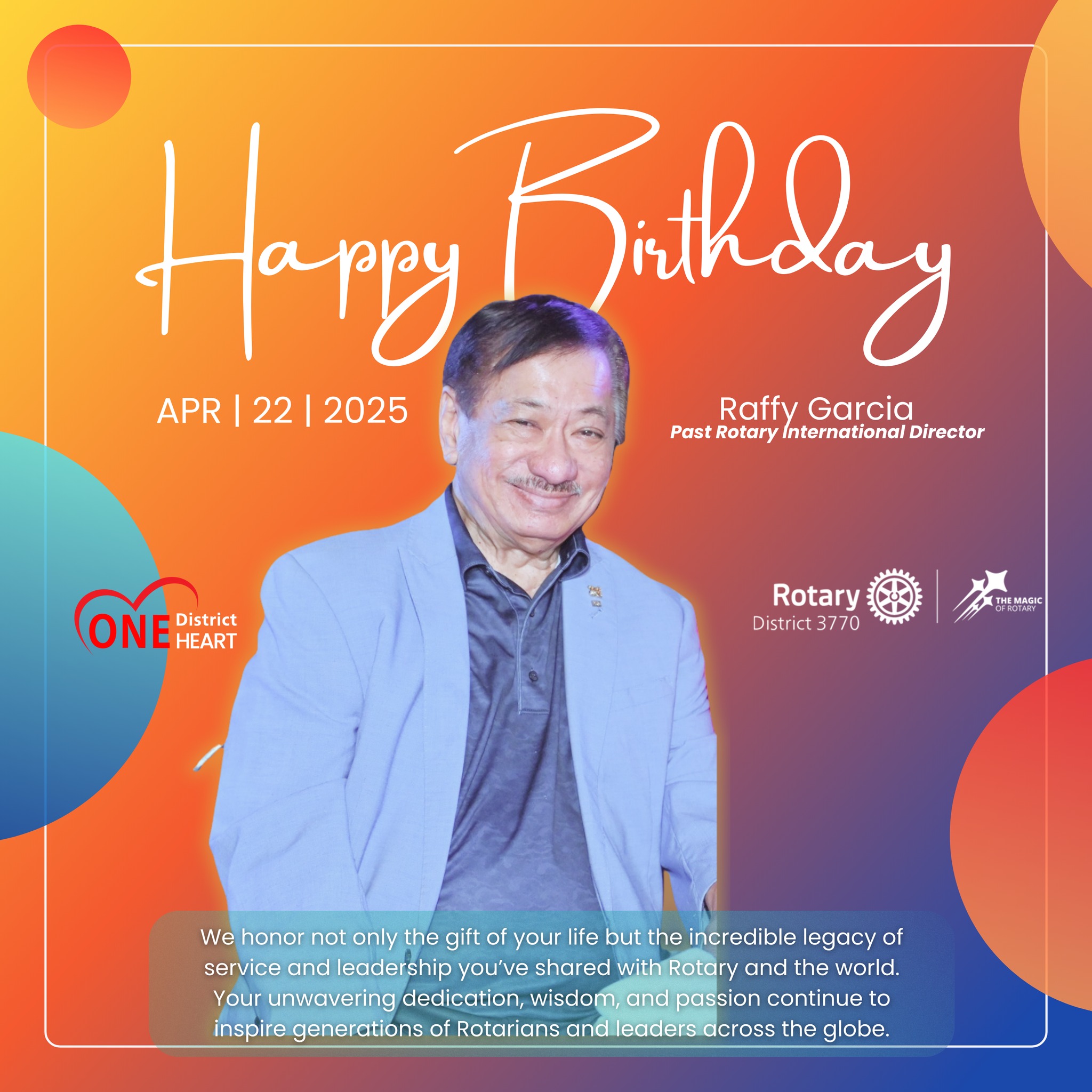 DG - 🎉 Happy Birthday, Past RI Director Raffy Garcia! 🎉 Today, we ...