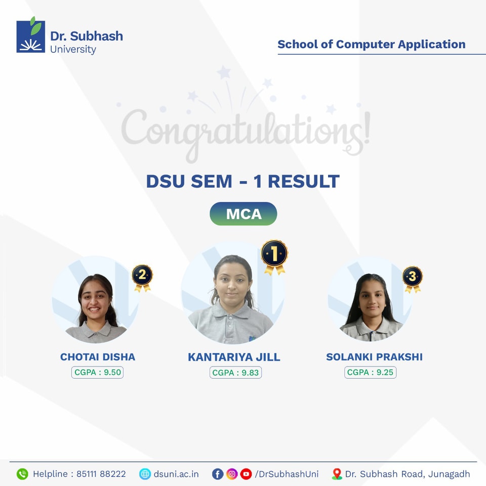 DSU - "🎉 Applauding Our MCA Stars! 💻🏆 Heartiest congratulations to the ...
