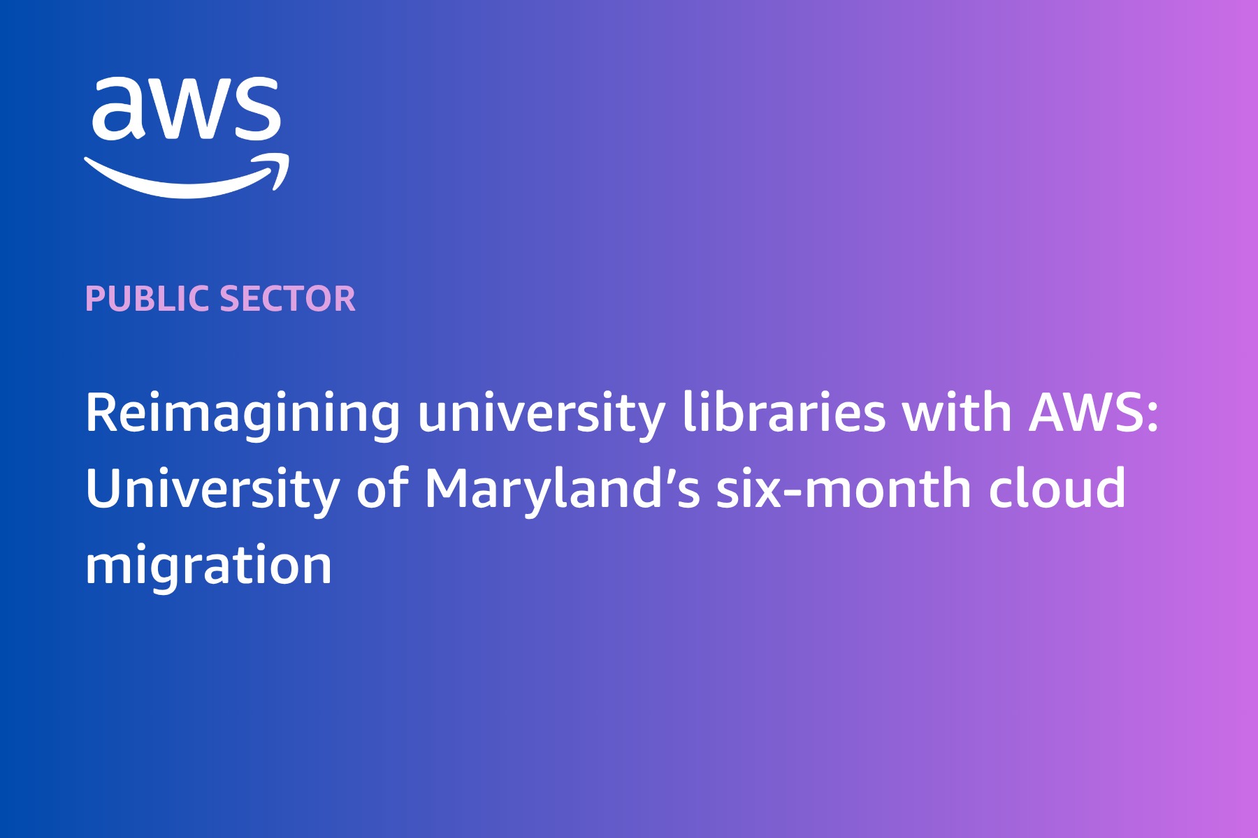 📚 The University of Maryland Libraries... - AWS Public Sector | Facebook