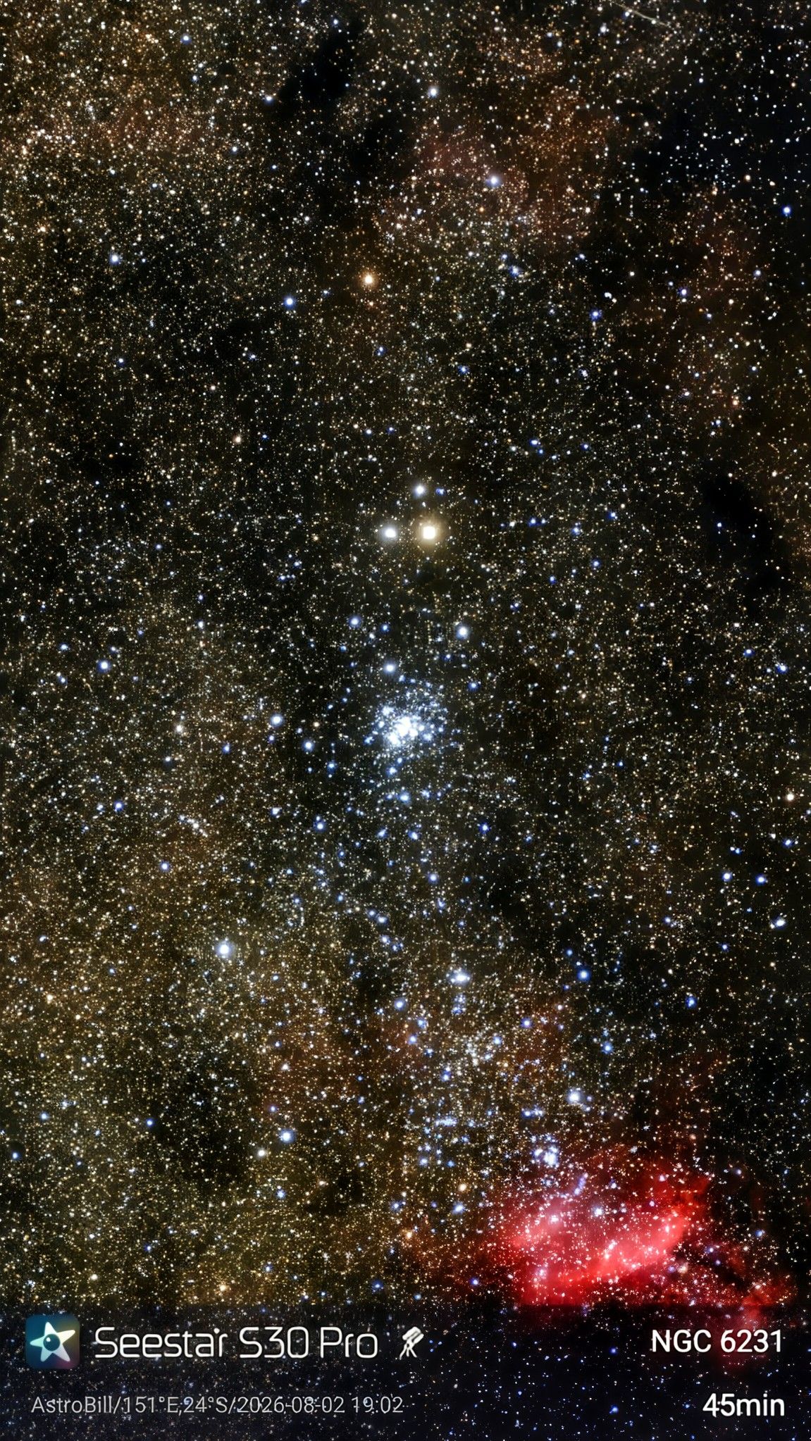 Northern Jewel Box open cluster in Southern Scorpius