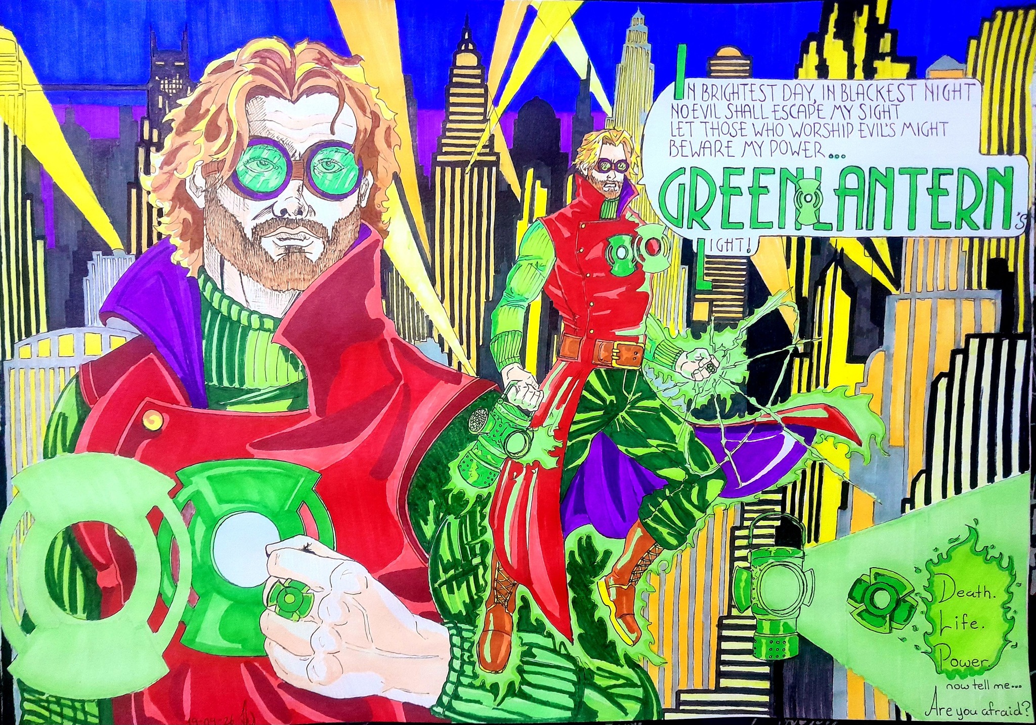 Alan Scott Green Lantern redesign with tail coat and goggles