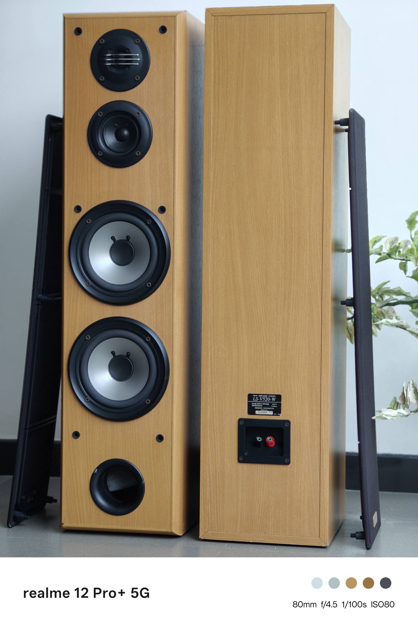 KENWOOD LS-V520-W 3 Way Floor Stand Speaker System. ▫️️Mint