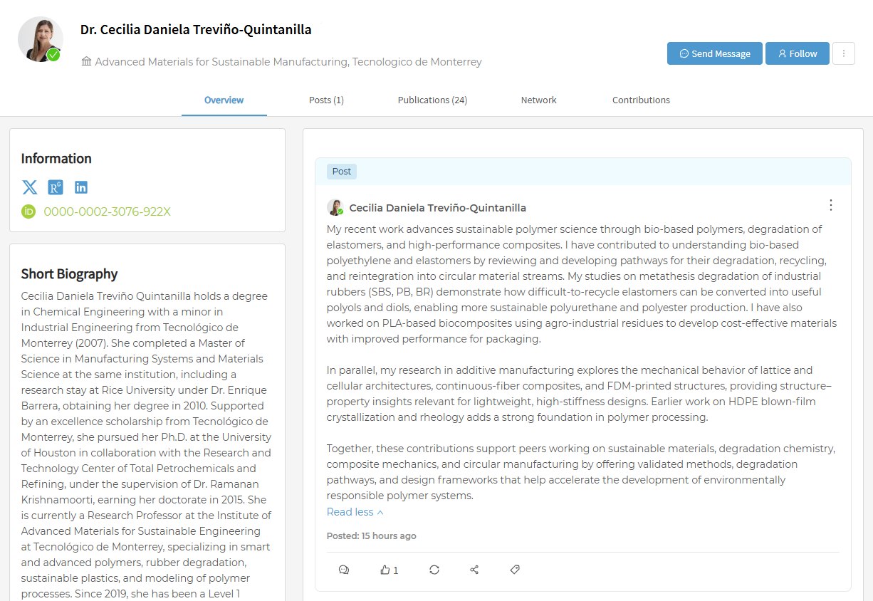 SciProfiles - 💼 Meet Dr. Cecilia Daniela Treviño Quintanilla, Research ...