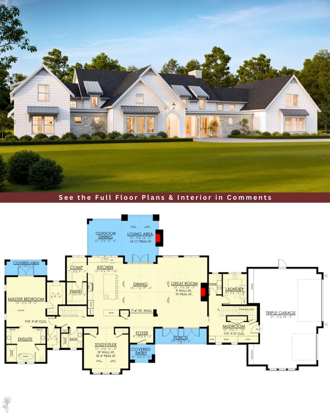 Dream Homes & Plans Co. - Here's a Captivating 6-Bed New American House ...
