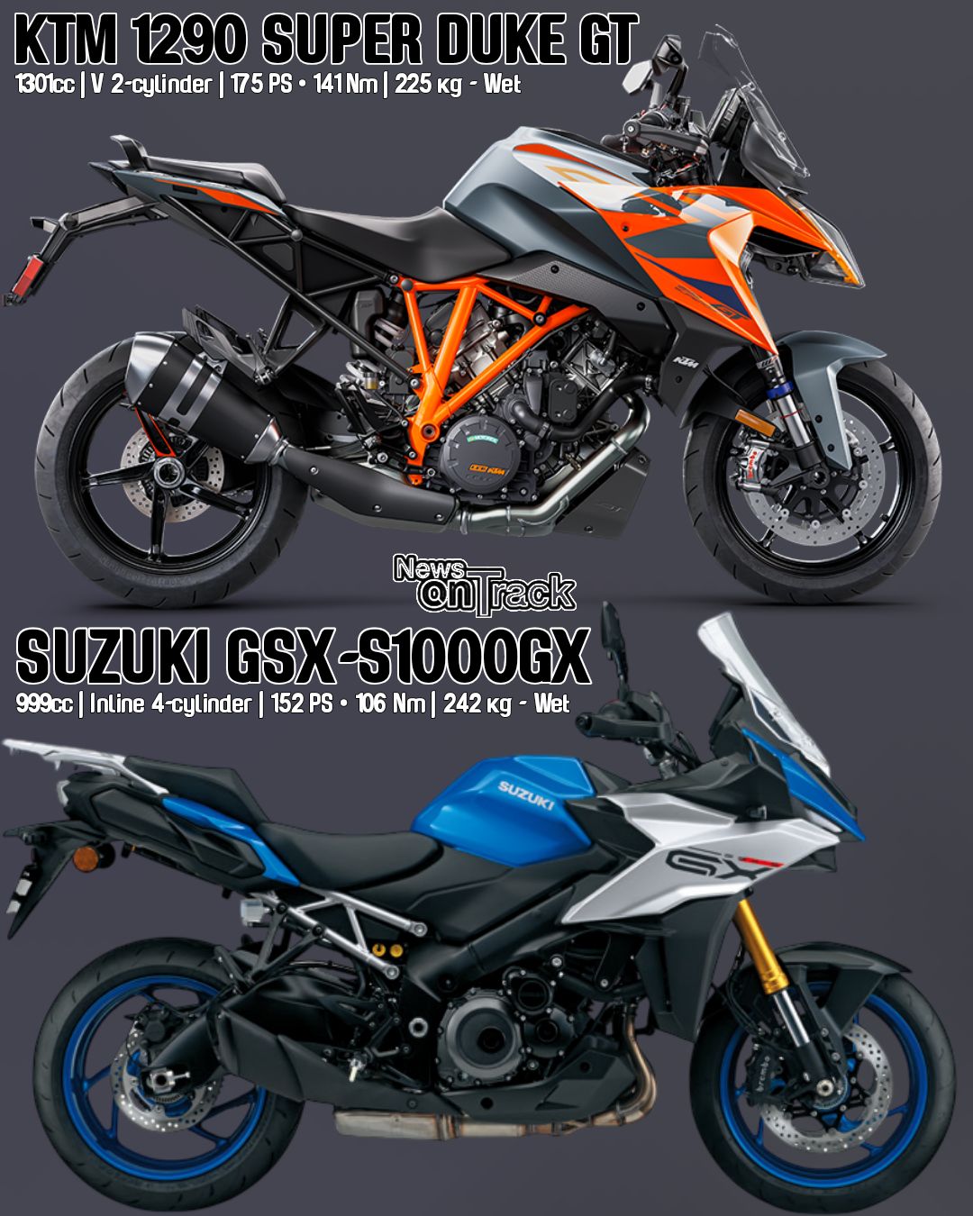 エル2 The Suzuki GSX-S1000GX and KTM 1290 Super Duke GT represent two