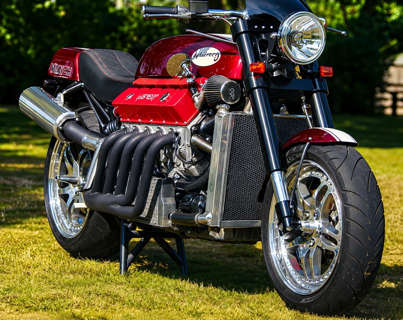 This is the PGM V8 motorcycle engine, a wild, custom-built high