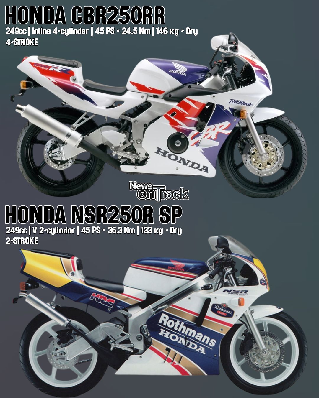 The Honda CBR250RR and the NSR250R SP represent the pinnacle of