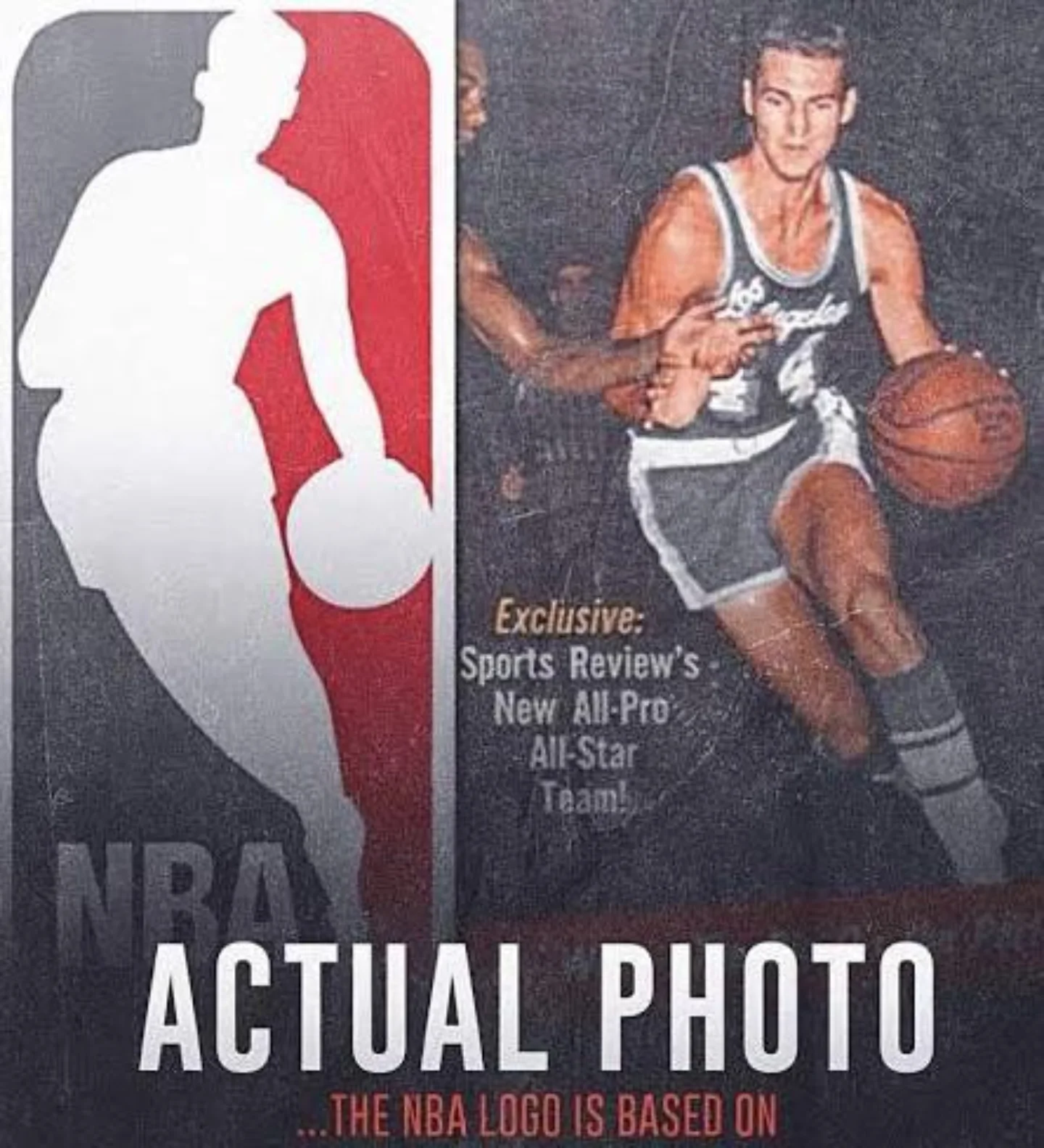 The actual photo behind the NBA logo — an iconic image of Jerry 