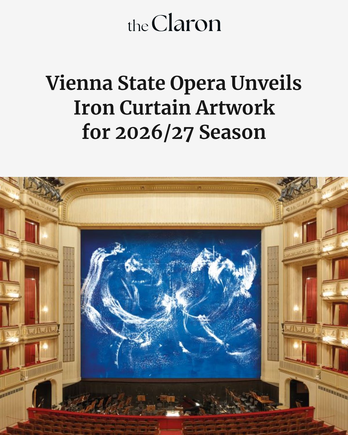 アート・デザイン・音楽 THE VIENNA OPERA Marcel Prawy Vienna State Opera's 2026/27 safety curtain artwork by Herbert Brandl