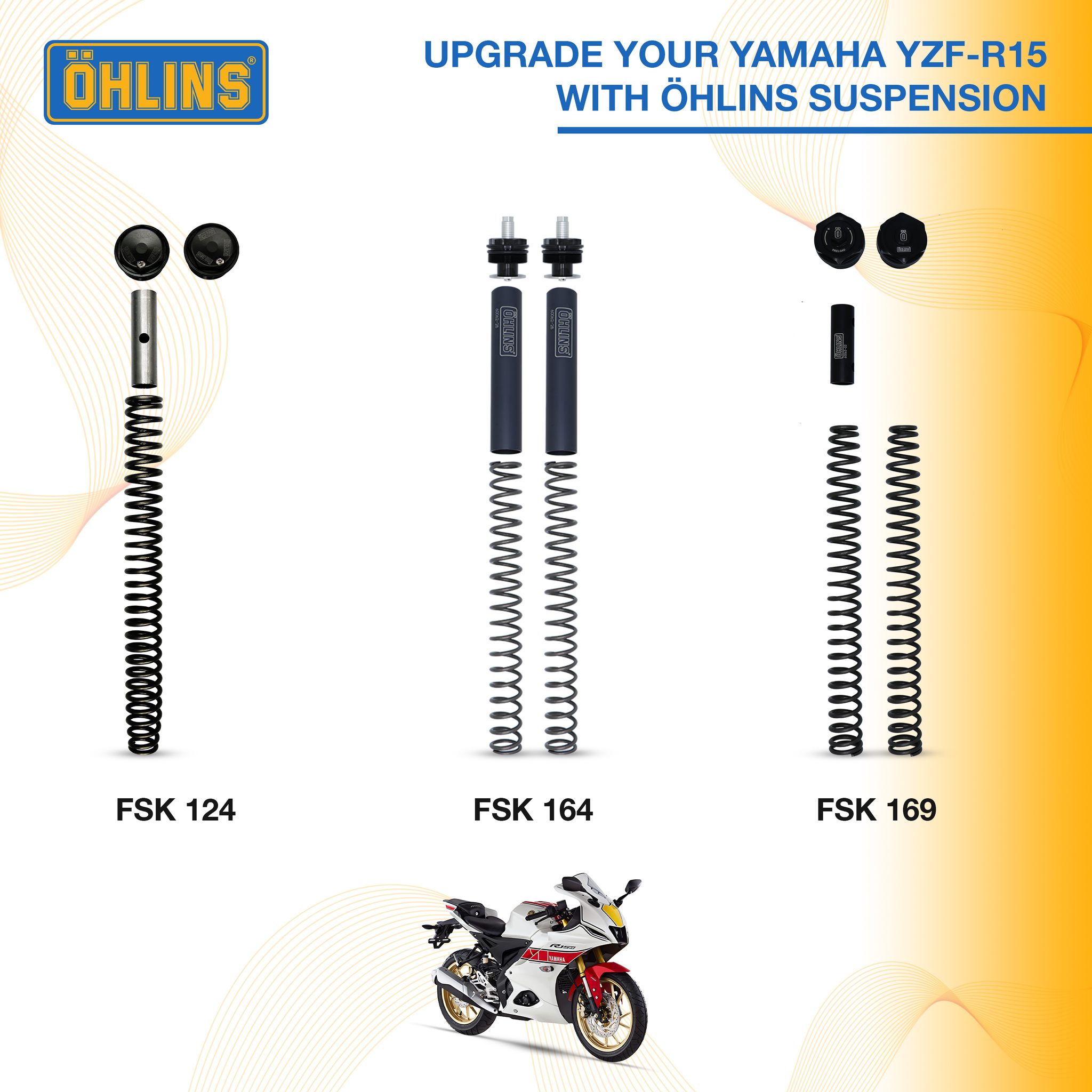 Whether for road or track, these Öhlins front fork spring kits