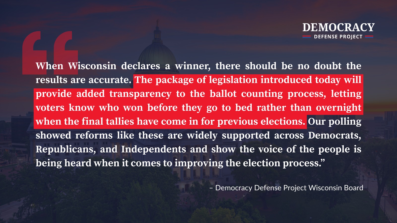 In Wisconsin, bipartisan... - Democracy Defense Project | Facebook