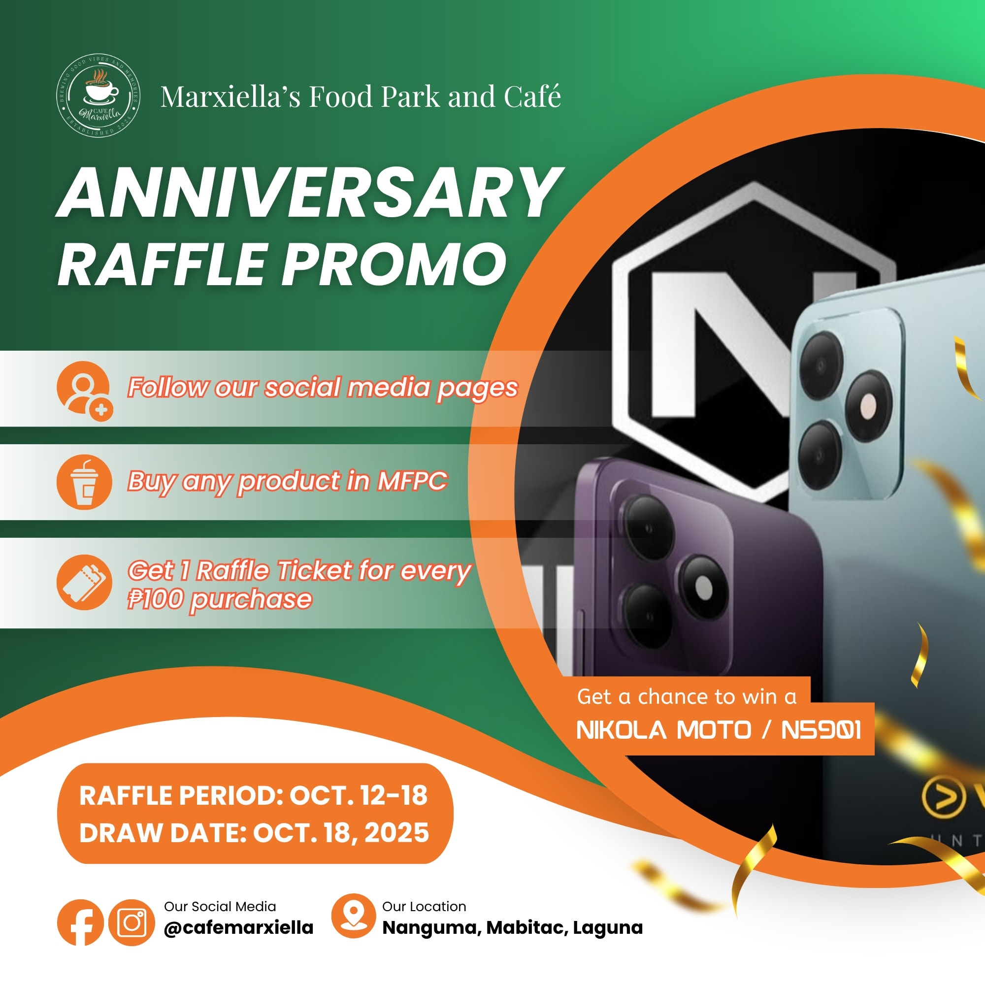 Cafe Marxiella - 🎉 Anniversary Raffle Promo! 🎉 Celebrate... | Facebook