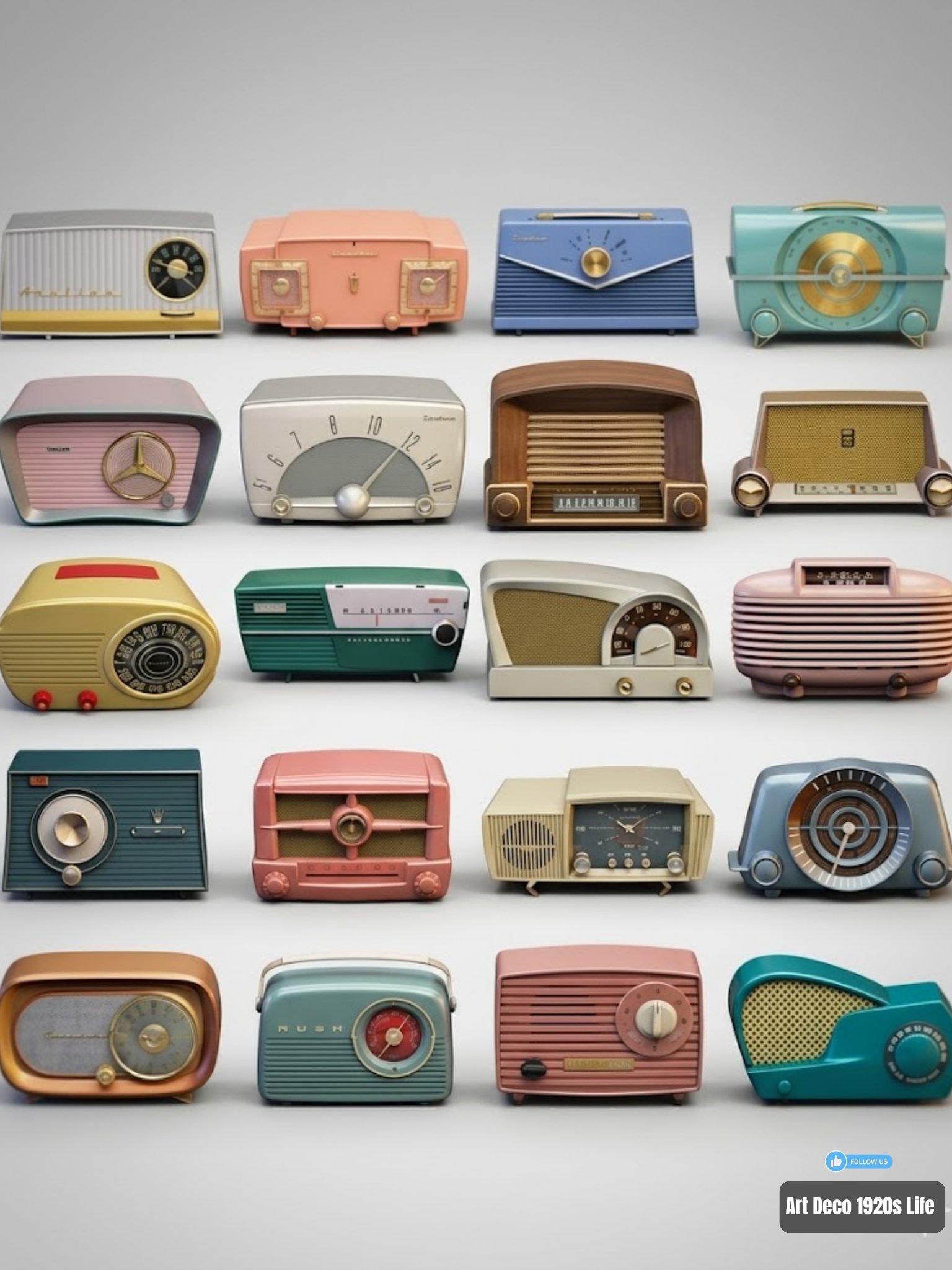 Art Deco designed radios from 30s-40s