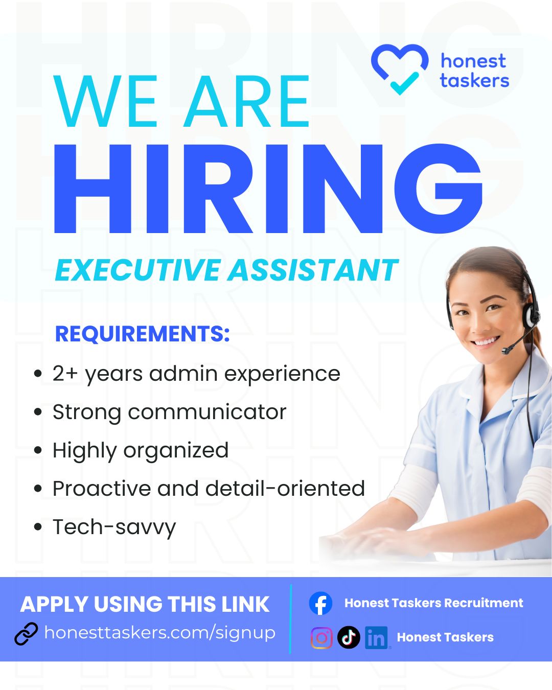 🚨 WE ARE HIRING – EXECUTIVE... - Honest Taskers Recruitment | Facebook