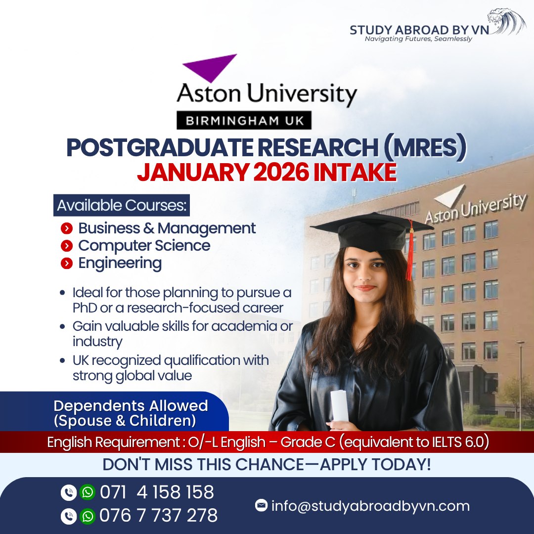 Study - January 2026 intake is open for the Postgraduate Research (MRes ...