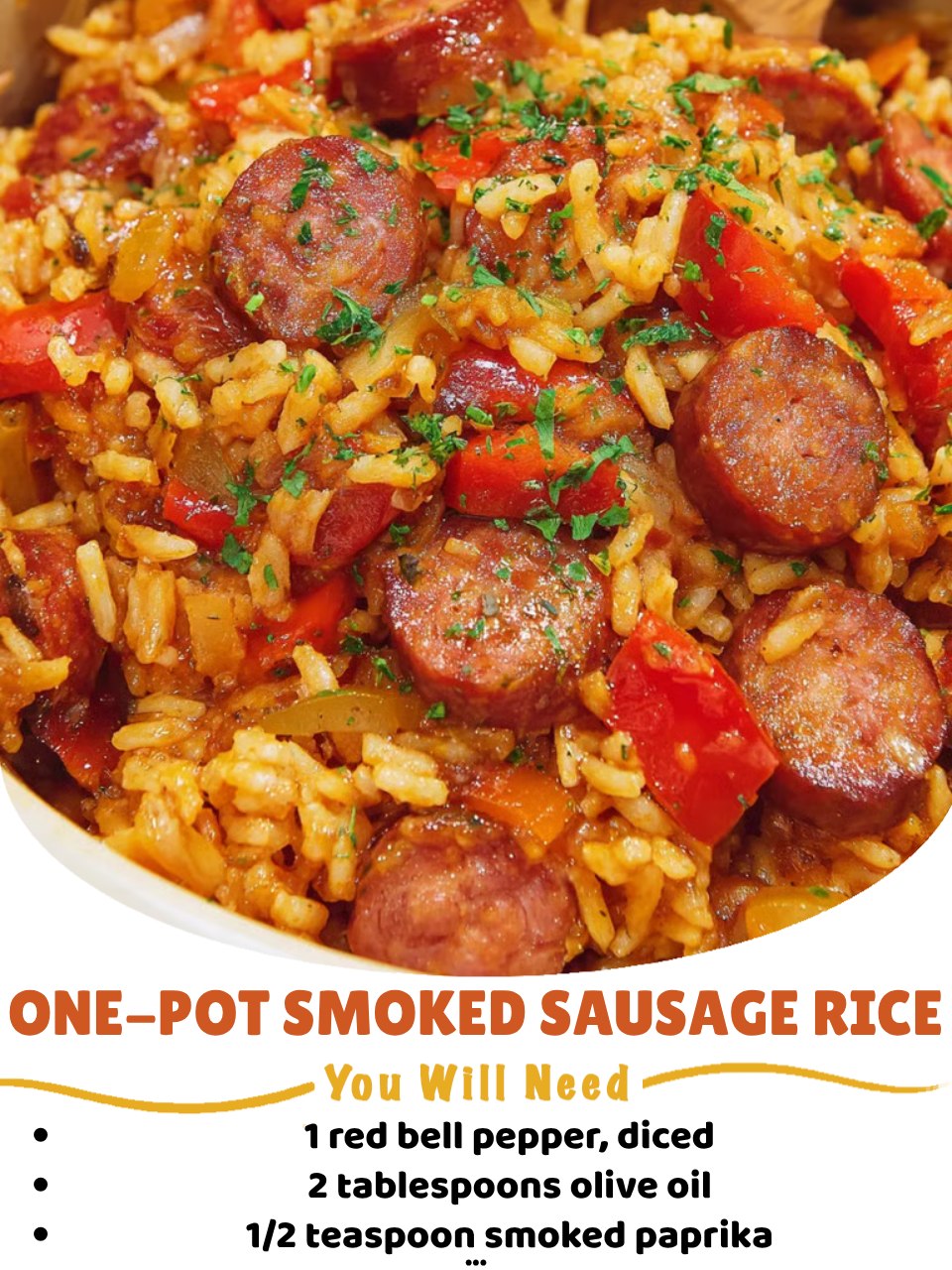 The Saucy - One-Pot Smoked Sausage Rice 🍚🥘🌶️ Smoked sausage, rice, and ...