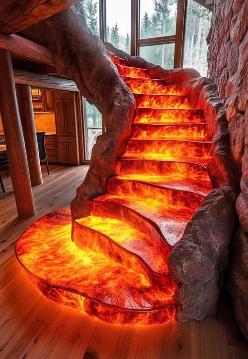 Inspire - Step into adventure with this molten lava-inspired staircase ...