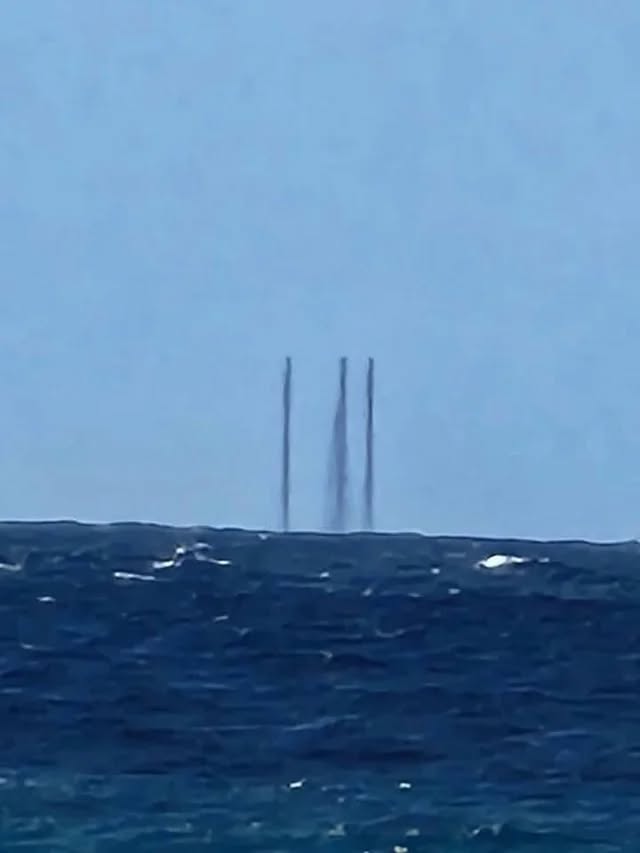 This is Why I'm Single | Strange vertical columns over the ocean in ...