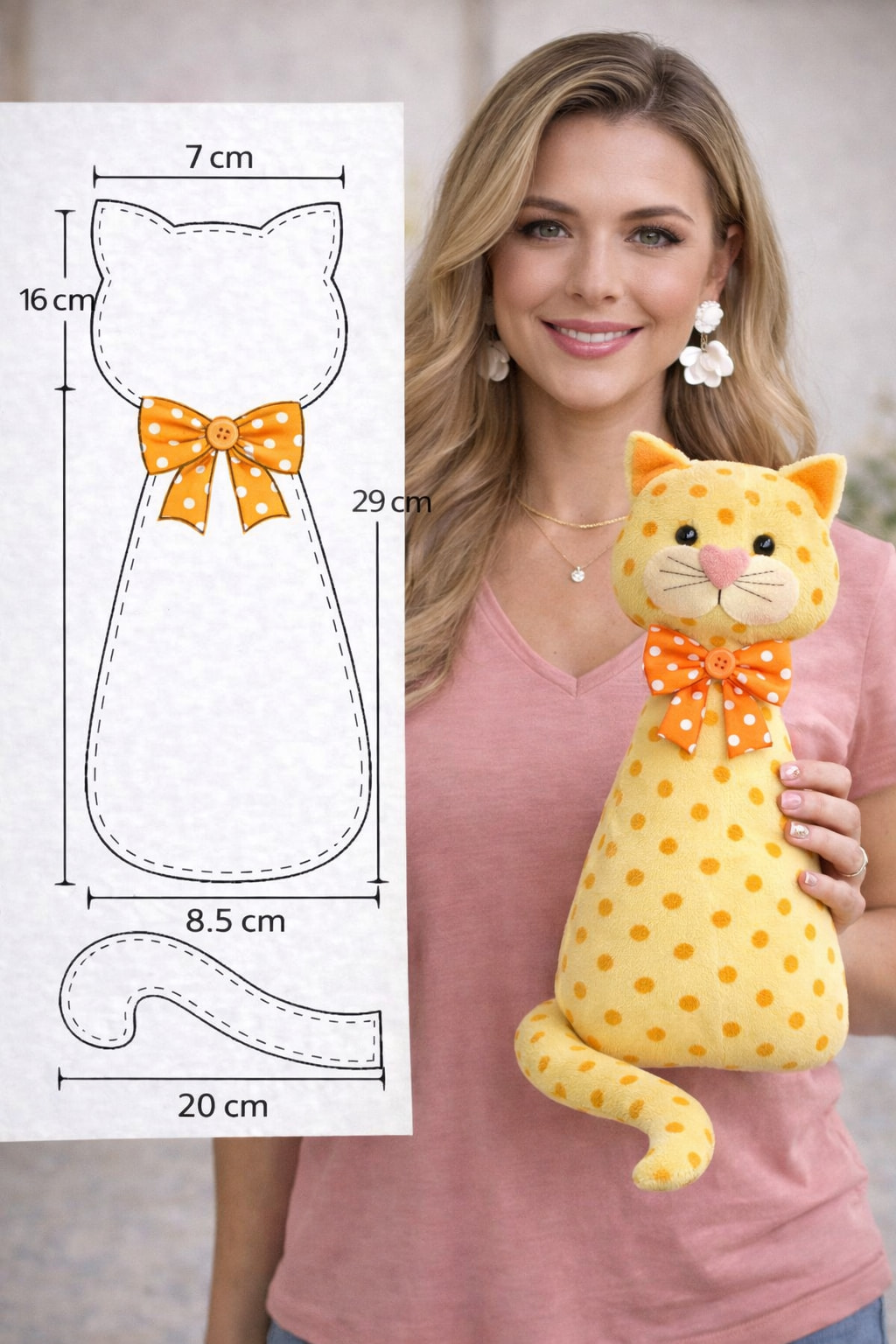 🐱 Gato de tela con moño Patrón con... - Diseño Al Viento | Facebook