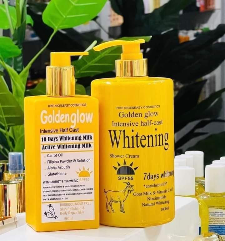 Crème Hydratante Et éclaircissante Golden Glow - Au Lait De Chèvre Et Chardon-Marie - FPS 55 - 1L